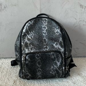 Bari Lynn Iridescent Faux Snakeskin Backpack